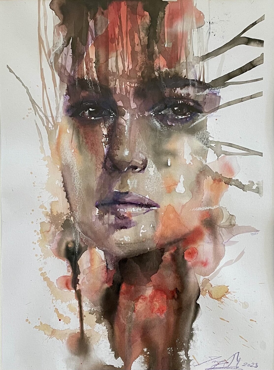 Longing and Fear of Connections Inga Mihailovic Werk auf Papier zu verkaufen