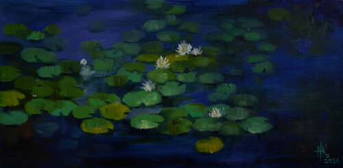Lily pond. Sleeping von Zhanna Kondratenko, Malerei kaufen auf Singulart