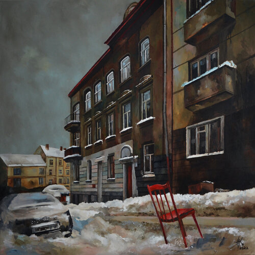 Red Chair van Zhanna Kondratenko, Schilderij te koop op Singulart