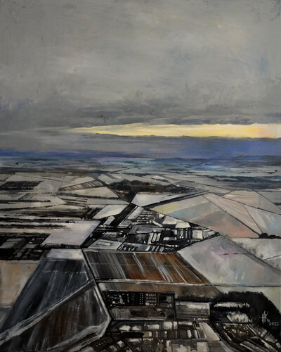 Snowy Fields van Zhanna Kondratenko, Schilderij te koop op Singulart