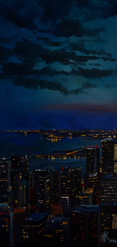 Rooftop Romance van Zhanna Kondratenko, Schilderij te koop op Singulart