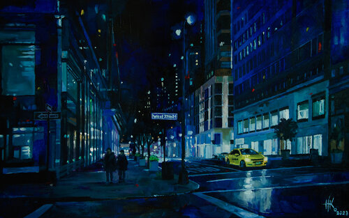 Midnight Stroll van Zhanna Kondratenko, Schilderij te koop op Singulart