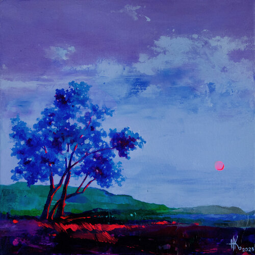 Blueberry Blush van Zhanna Kondratenko, Schilderij te koop op Singulart