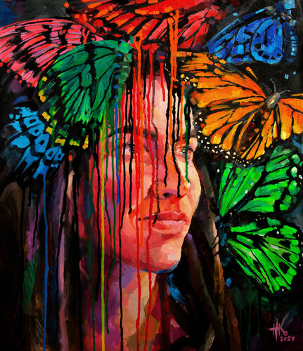 Butterflies Dance van Zhanna Kondratenko, Schilderij te koop op Singulart
