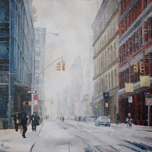 Snowfall van Zhanna Kondratenko, Schilderij te koop op Singulart
