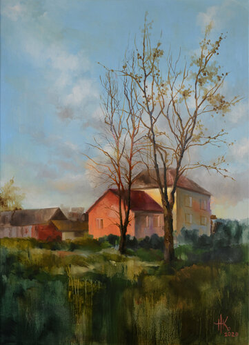 Spring in the Village van Zhanna Kondratenko, Schilderij te koop op Singulart