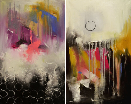Evolving Echoes (diptych) di Zhanna Kondratenko, Pittura in vendita su Singulart