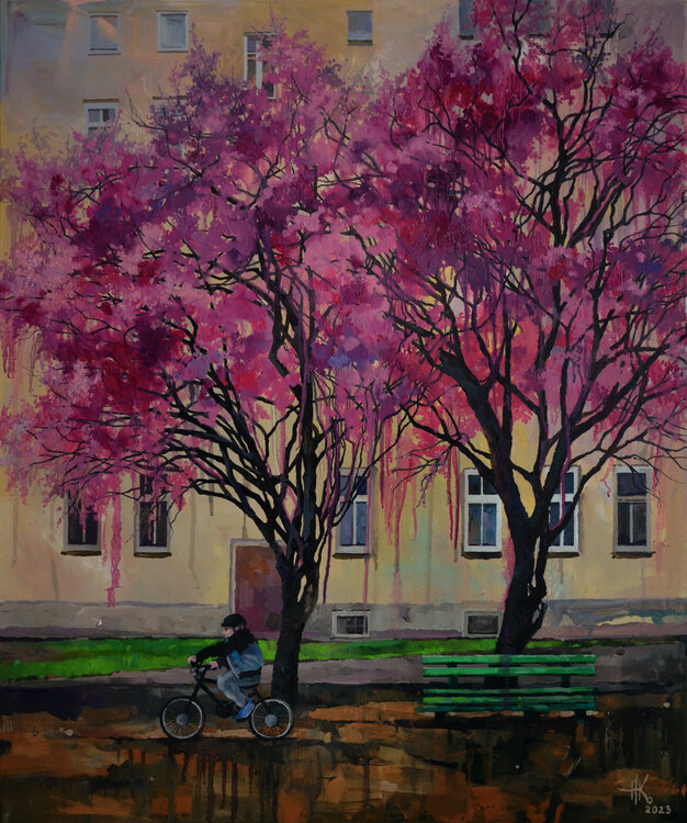 Blossoming. Cyclist Zhanna Kondratenko