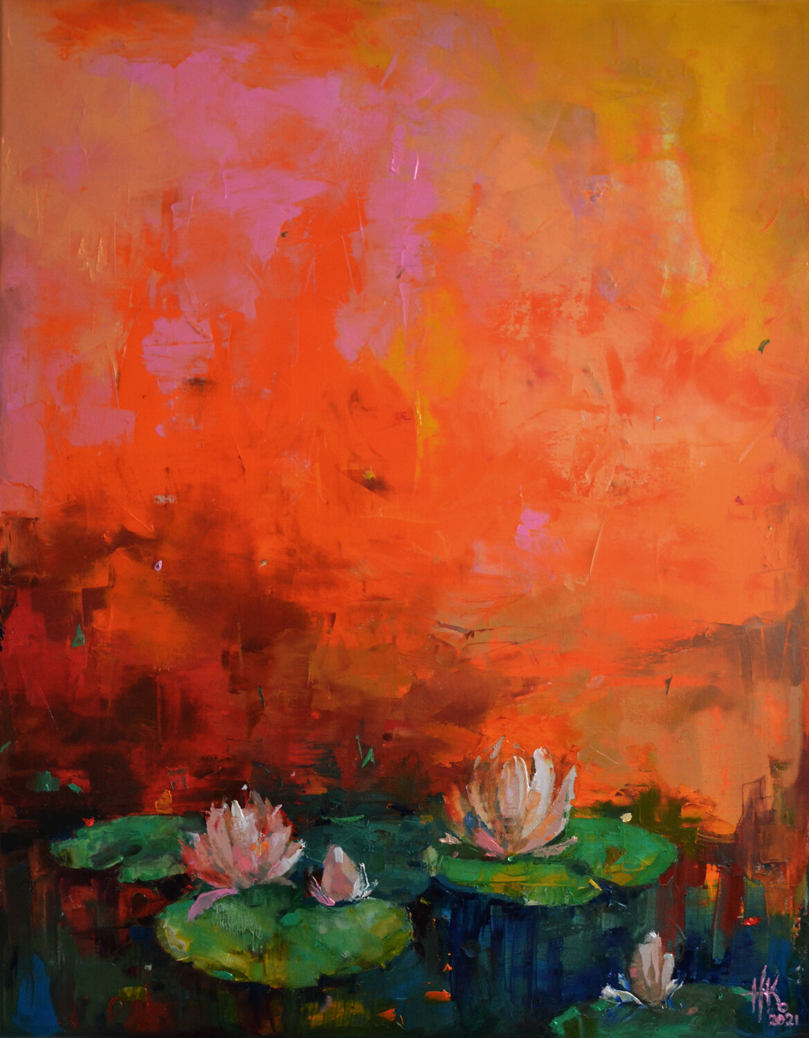 Lily pond. Orange Love Zhanna Kondratenko