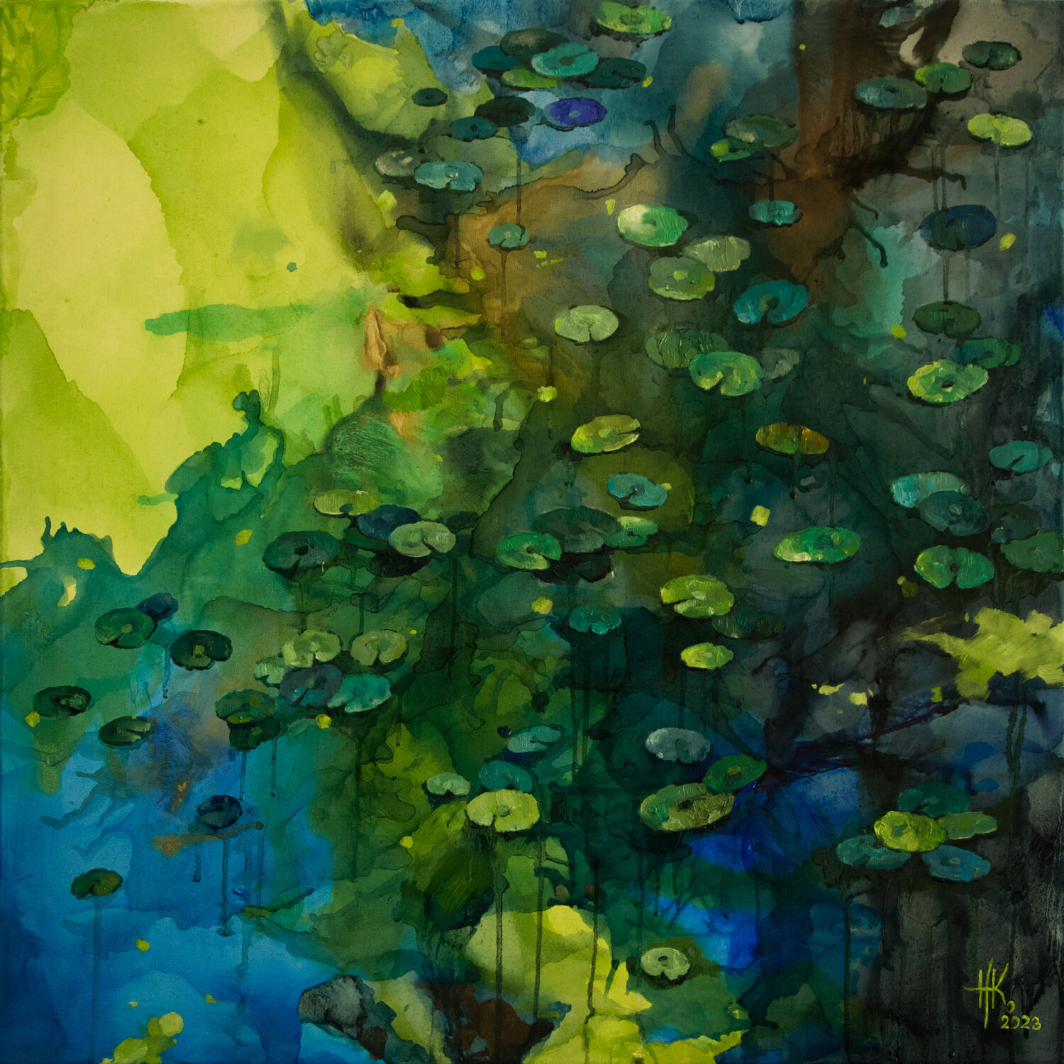 Lily pond. Glimmering Zhanna Kondratenko