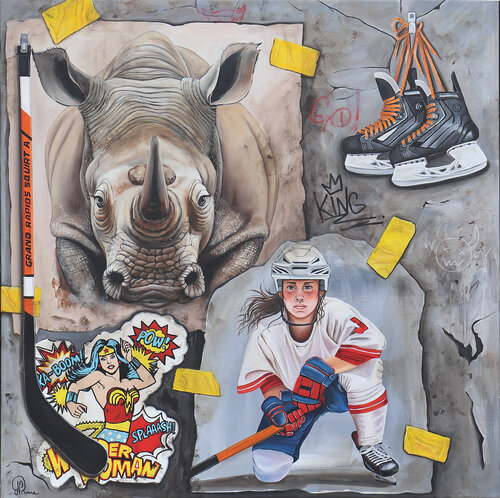 Sur la Glace, une Force Inébranlable van Nathalie Roure, Schilderij te koop op Singulart