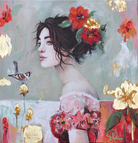 Eglantine et le moineau by Nathalie Roure, Painting for Sale on Singulart