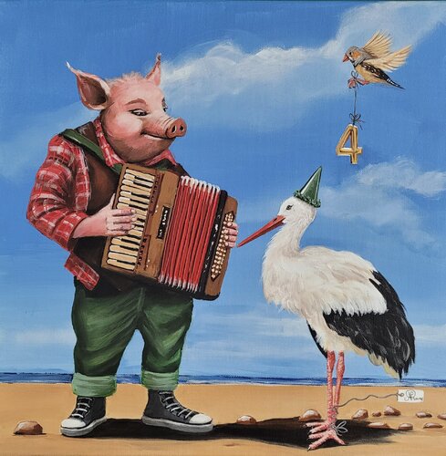 Sur un air d'accordéon van Nathalie Roure, Schilderij te koop op Singulart