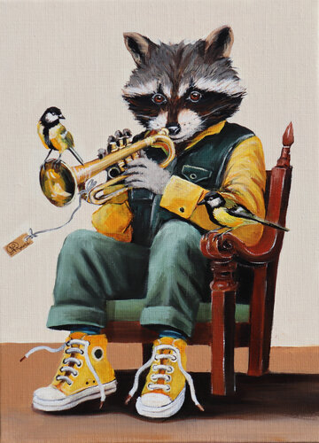 Miles Raton Laveur by Nathalie Roure, Painting for Sale on Singulart
