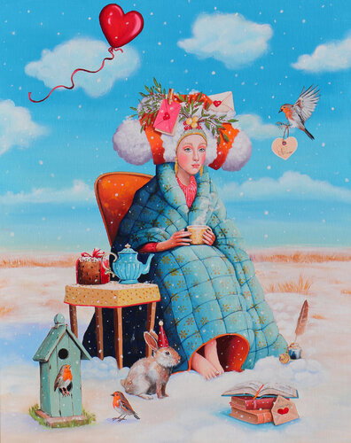 Les premieres neiges van Nathalie Roure, Schilderij te koop op Singulart
