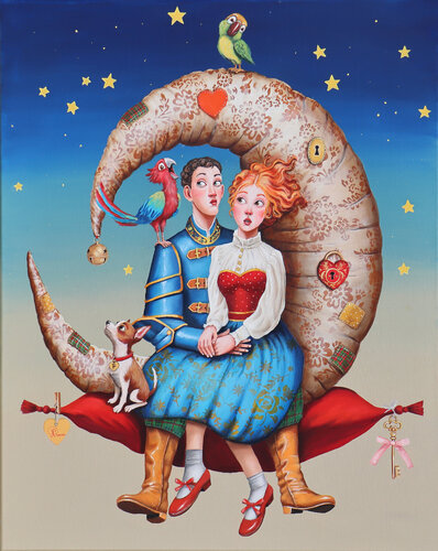 Déclaration au clair de lune by Nathalie Roure, 油畫 for Sale on Singulart