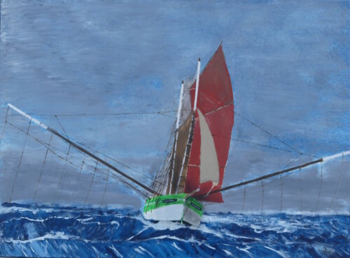 Thonier dundee à la pêche au germon von Michel Thévenot, Malerei kaufen auf Singulart