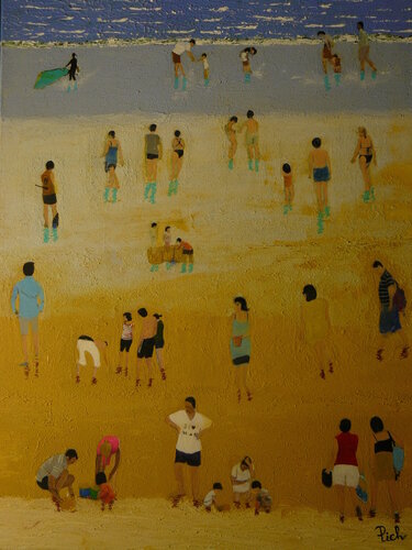 Arnérault's  beach van Michel Thévenot, Schilderij te koop op Singulart