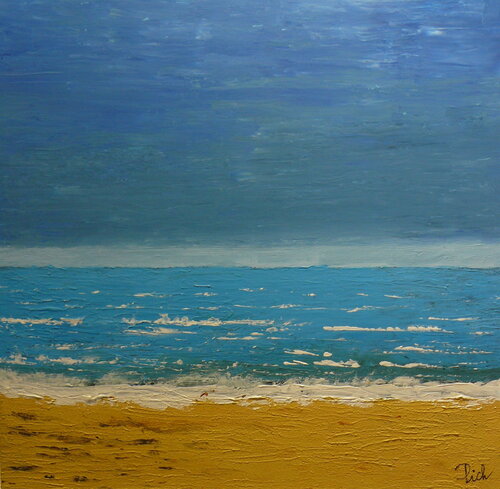 Face à l'Atlantique, plage de Gros-Jonc by Michel Thévenot, Painting for Sale on Singulart