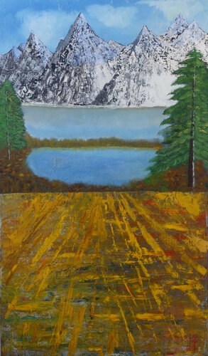 The blue mountain by Michel Thévenot, 회화 for Sale on Singulart