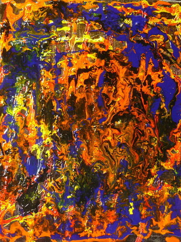 Pich's magic abstract  paint  61 "Mer de feu"' van Michel Thévenot, Schilderij te koop op Singulart