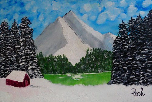 Snow paradise by Michel Thévenot, Painting for Sale on Singulart
