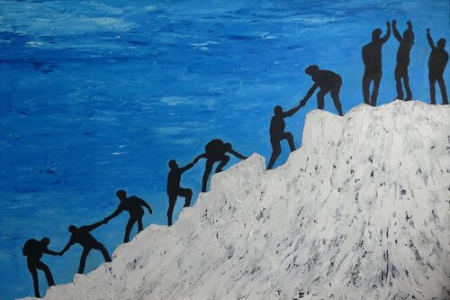 Solidaire randonnée di Michel Thévenot, Pittura in vendita su Singulart