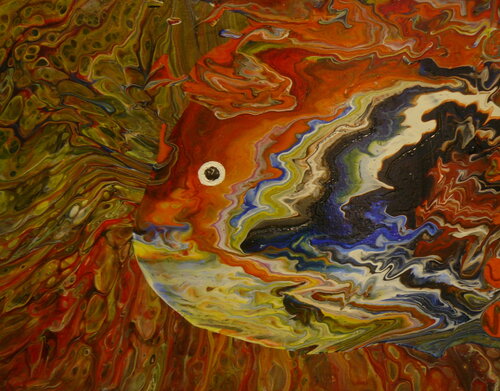 Le poisson-clown des abysses van Michel Thévenot, Schilderij te koop op Singulart