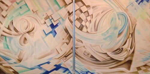 " Epitaffio d'autunno al solstizio d'inverno "   - dittico - di Giovanni Tomaselli, Pittura in vendita su Singulart