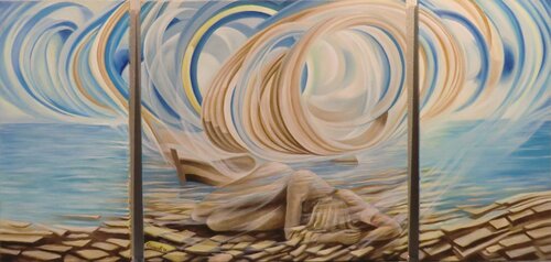 " 15 febbraio 1961, eclissi a San Fruttuoso " di Giovanni Tomaselli, Pittura in vendita su Singulart