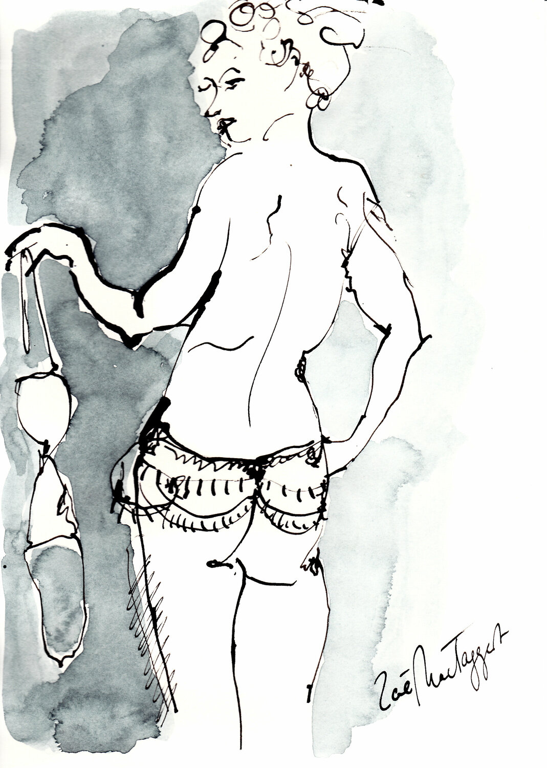 Miss Sparkles 2 de Zoë MacTaggart (2014) Dessin Encre de Chine sur