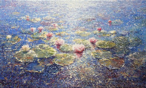 Waterlilies van Mariusz Kaldowski, Schilderij te koop op Singulart
