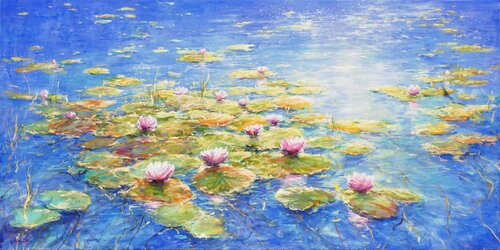Waterlilies van Mariusz Kaldowski, Schilderij te koop op Singulart