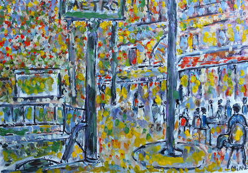 exParis, métro Trocadéro par Jean Mirre, Œuvre sur papier en vente sur Singulart