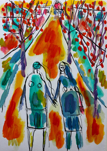 Modern art friends van Jean Mirre, Werk op papier te koop op Singulart