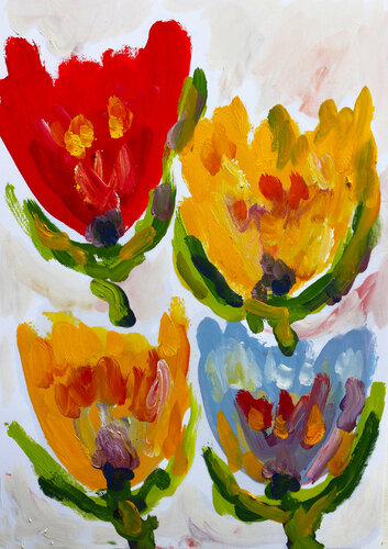 Art flowers by Jean Mirre, Work on Paper for Sale on Singulart
