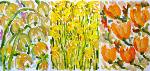 Triptyque Jonquilles van Jean Mirre, Werk op papier te koop op Singulart