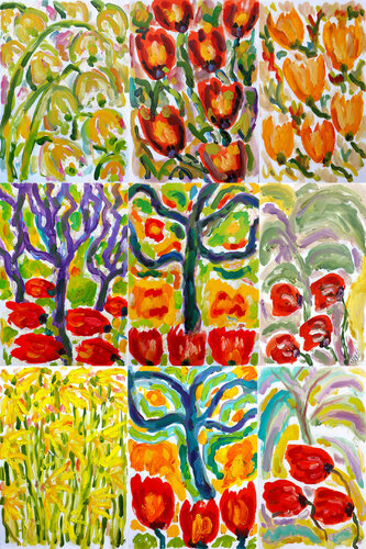 Nouveau Panneau Fleurs by Jean Mirre, Work on Paper for Sale on Singulart