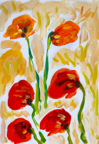 Coquelicots by Jean Mirre, Work on Paper for Sale on Singulart