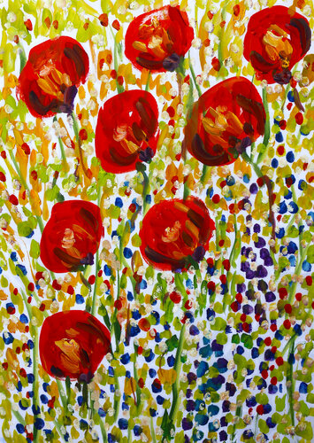 La République des fleurs van Jean Mirre, Werk op papier te koop op Singulart