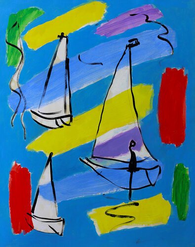 Sailing by Jean Mirre, 종이 for Sale on Singulart