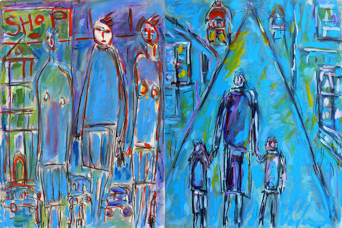 Shop diptych von Jean Mirre, Werk auf Papier kaufen auf Singulart