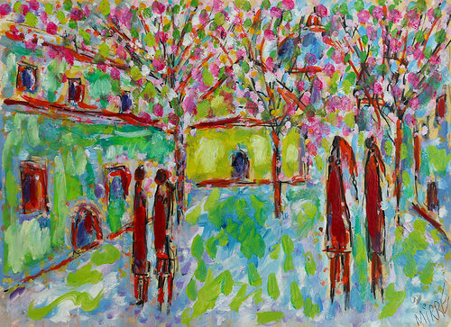 Place by Jean Mirre, Painting for Sale on Singulart