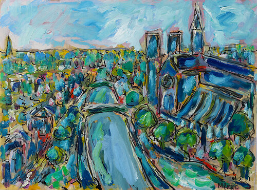 Paris aerial view von Jean Mirre, Malerei kaufen auf Singulart