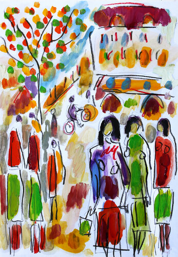 Shopping spree par Jean Mirre, Œuvre sur papier en vente sur Singulart