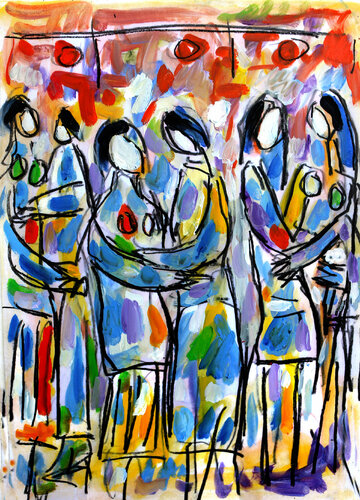 Couples qui dansent by Jean Mirre, 종이 for Sale on Singulart