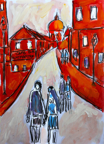 Café Bar Montmartre by Jean Mirre, Work on Paper for Sale on Singulart