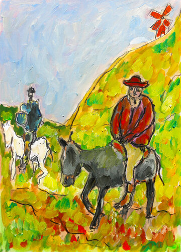 Sancho Panza et Don Quichotte de Jean Mirre, Obra en papel a la venta en Singulart