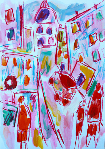 Happy City von Jean Mirre, Werk auf Papier kaufen auf Singulart