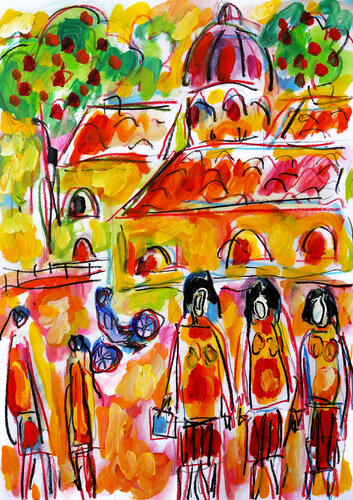 Jardin du monastère par Jean Mirre, Œuvre sur papier en vente sur Singulart